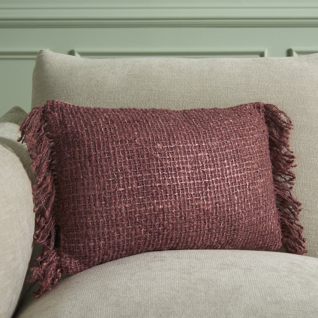 SAFAVIEH Home Mare 12 x 20-inch Brick Cotton Lumbar Pillow