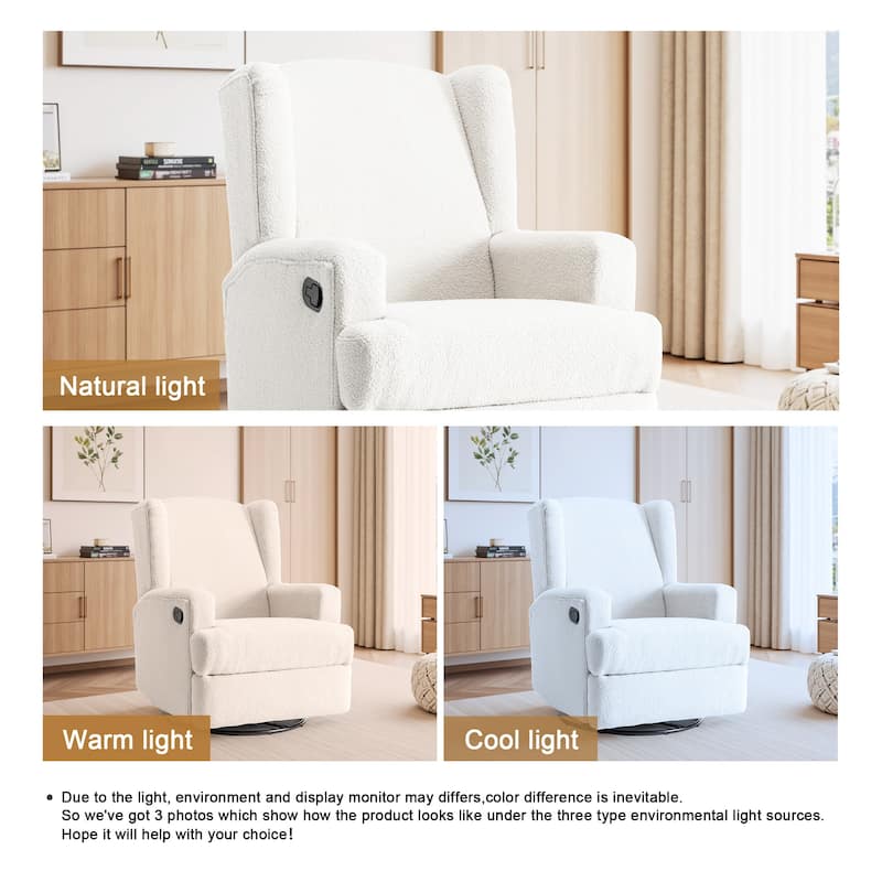 UIXE Upholstered Modern Swivel Glider Rocker Recliner