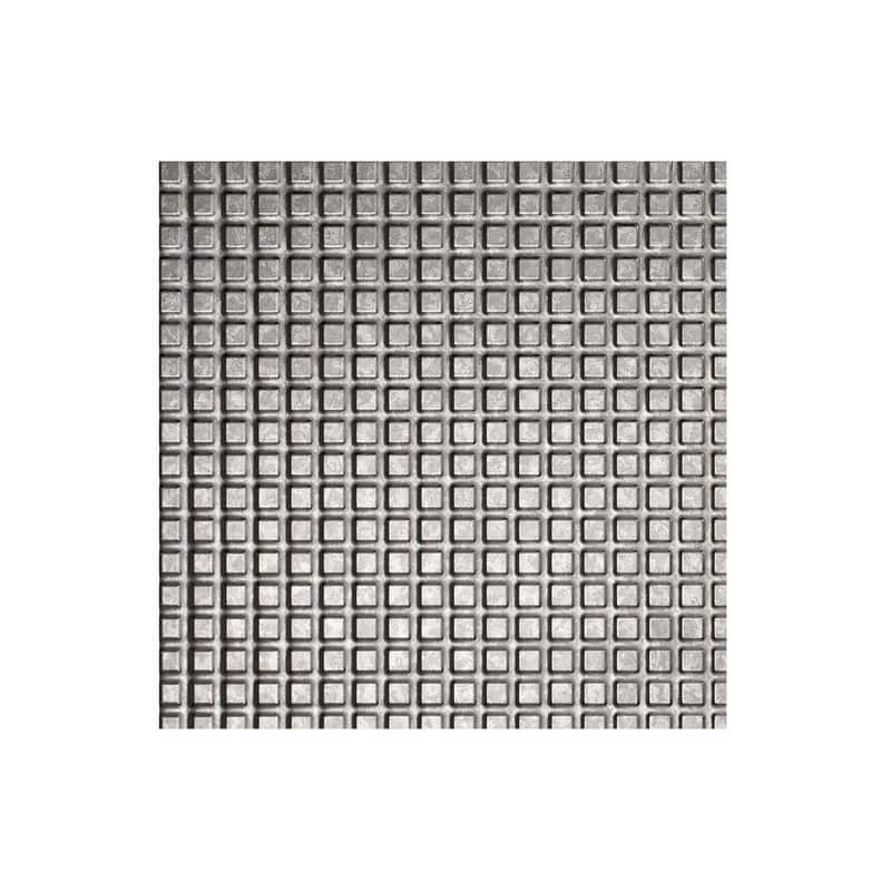 FASÄDE Square Decorative Vinyl 2ft x 2ft Lay in Ceiling Panel in Galvanized Steel (5 Pack) - 12in x 12in Sample - Galvanized Steel
