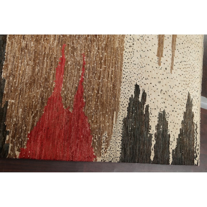 Contemporary Abstract Oriental Home Decor Area Rug Wool Hand-knotted - 6'5" x 9'7"