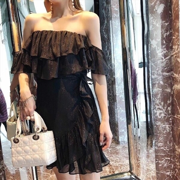 ruffle chest dress