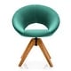 preview thumbnail 14 of 42, Costway Mid Century Modern Swivel Accent Chair Fabric Armchair Velvet - 27'' x 22'' x 32.5''
