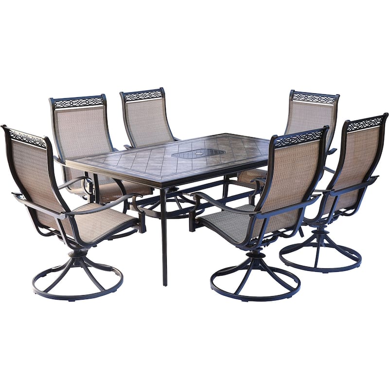 Hanover Monaco Tan Aluminum 7-piece Dining Set