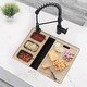 preview thumbnail 9 of 7, STYLISH 18 inch Over the Sink Divided Serving Board with 3 Collapsible Containers - 16.75" x 8.5"