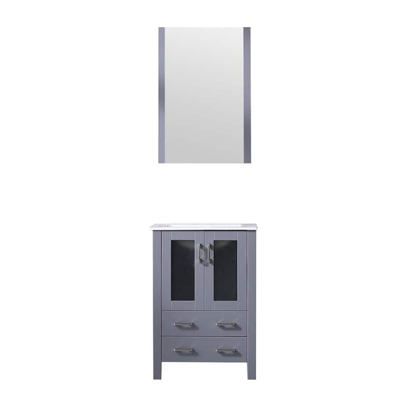 Lexora Volez 24 inch single Bathroom Vanity Countertop Sink and Mirror