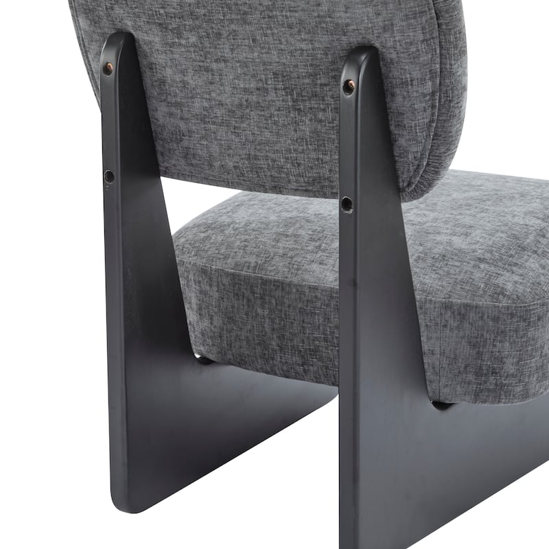 Roomfitters Modern Lounge Chair with Polyester Upholstery, Sturdy Black Wood Base, Minimalist Accent Seating, Set of 2