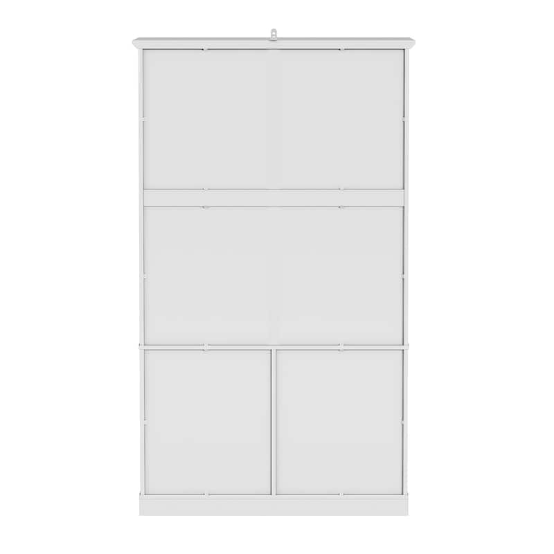 Large Wooden Bird Cage Cabinet with Storage, White Bird Aviary with Metal Mesh & Removable Tray, Indoor Bird Cage Furniture