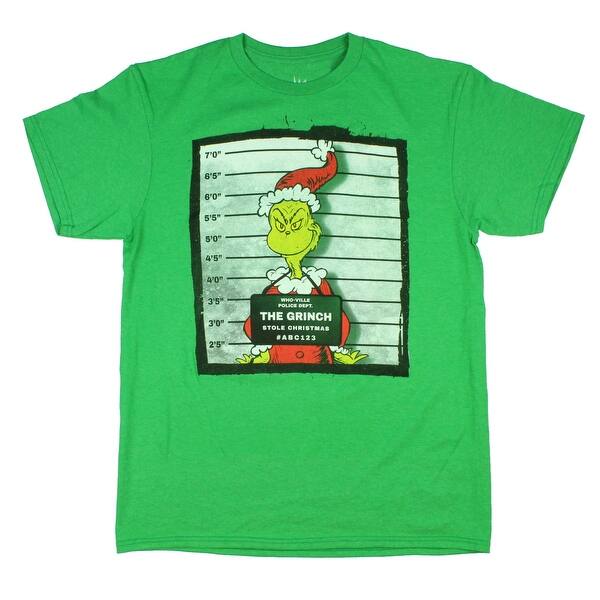 Shop Dr Seuss The Grinch Men S Mugshot Christmas T Shirt Overstock 31760423