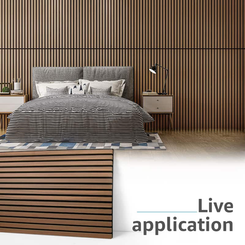 Art3d 23.6in x 47.2in Acoustic Wall Cladding Siding Board,Slat Wall Panels,4pcs