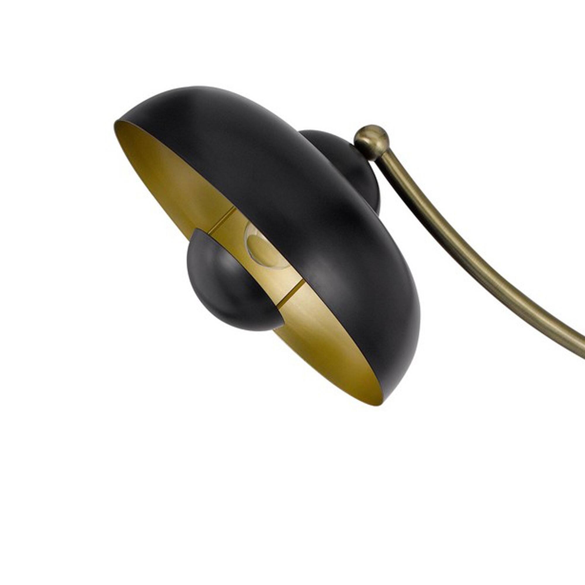 66 Inch Adjustable Arc Floor Lamp, Dome Shade, Dark Bronze, Antique