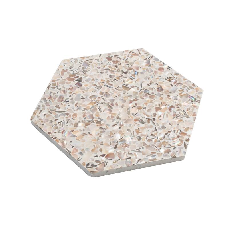 Amalfi 9x8 in. Glossy Shell, Terrazzo Hexagon Wall and Floor Tile (1.8 sq ft/case, 5-Pack)