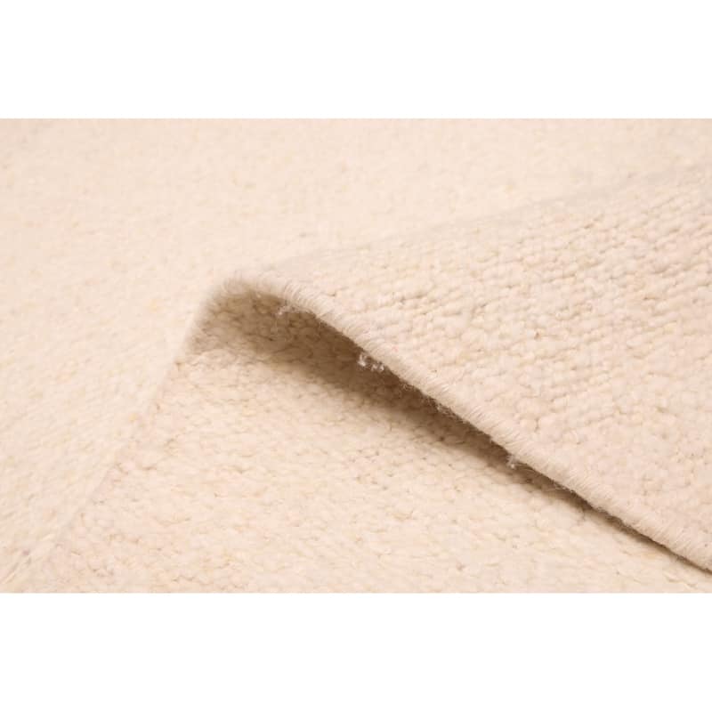 ECARPETGALLERY Hand Woven Looma Cream Wool Rug - 8'9 x 11'9