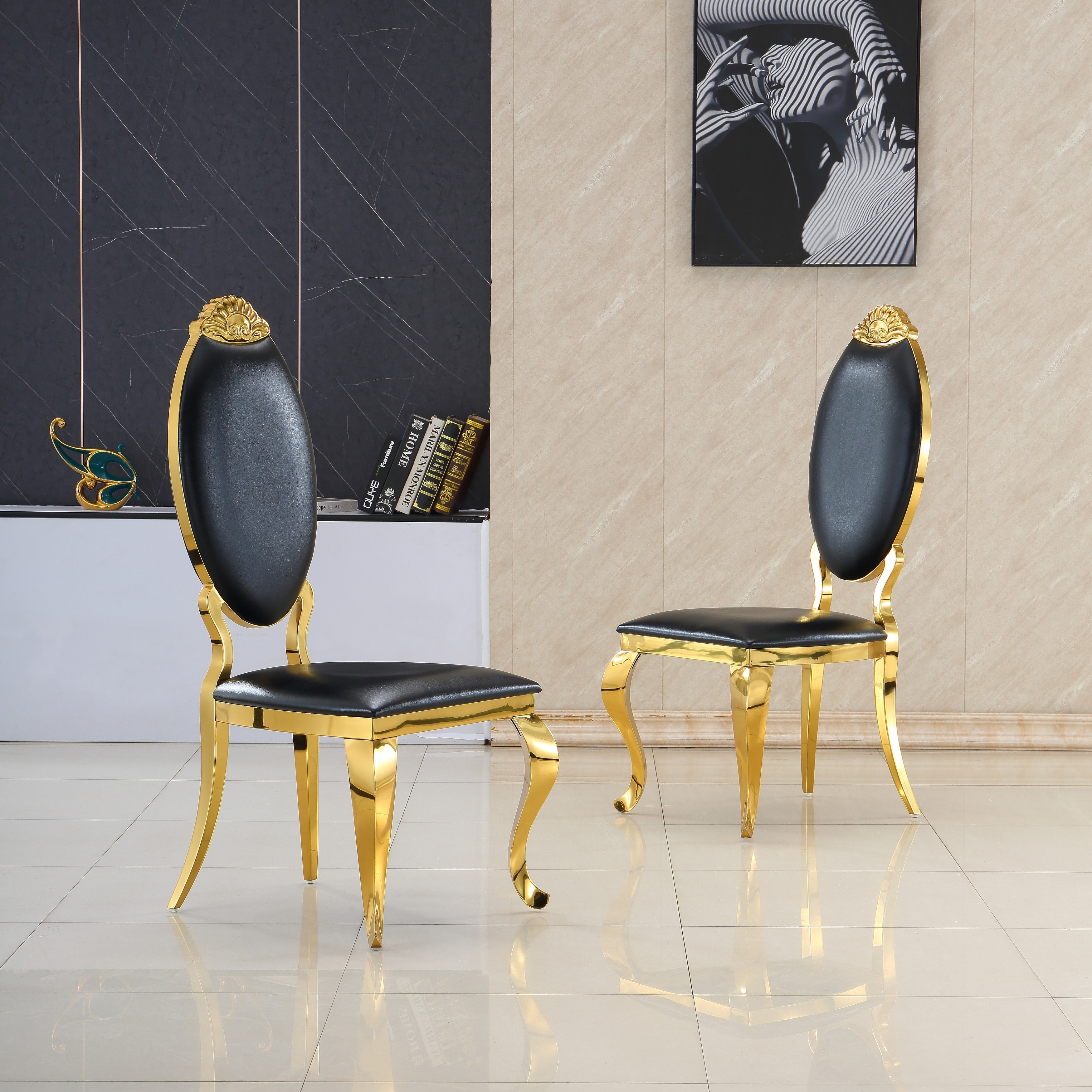 Black oval back dining chairs cheap