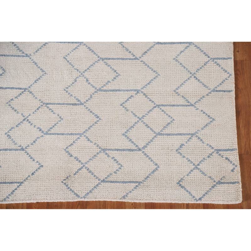 Trellis / Moroccan Indian Area Rug Handmade Wool Carpet - 5'1"x 7'10"