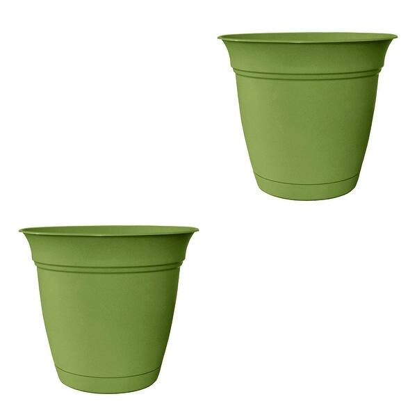 HC Companies ECA10000 10 Inch Eclipse Planter w/ Attached Saucer, Green (2  Pack) - 0.41 - Bed Bath & Beyond - 35461086