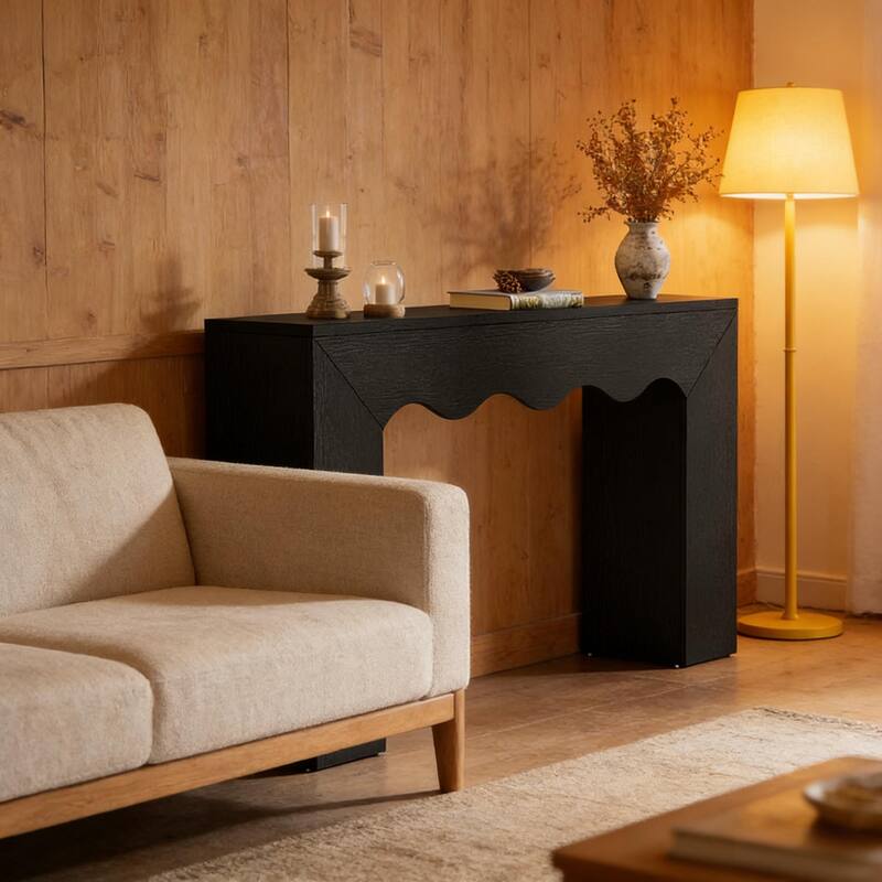 Wavy Edge Style Sofa Table, Console Table, Entryway Table