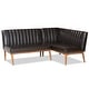 preview thumbnail 3 of 16, Daymond Mid-Century Modern 2-Piece Dining Nook Banquette Set Black
