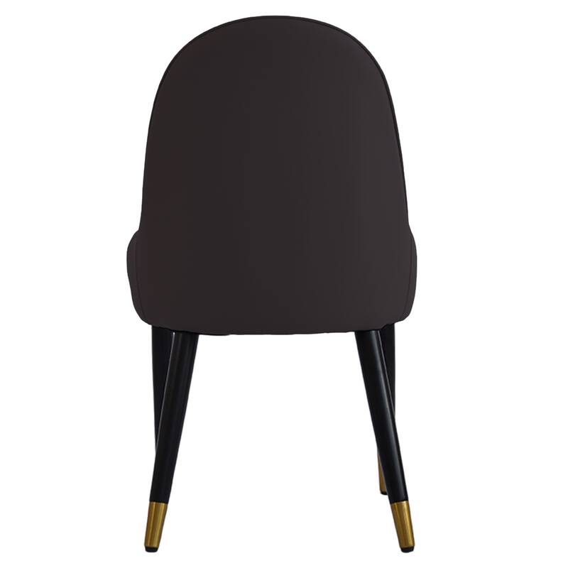 PU Leather Dining Chairs Set of 2, Upholstered Kitchen Side Chairs, Armless Dining Chairs with Curved Backrest
