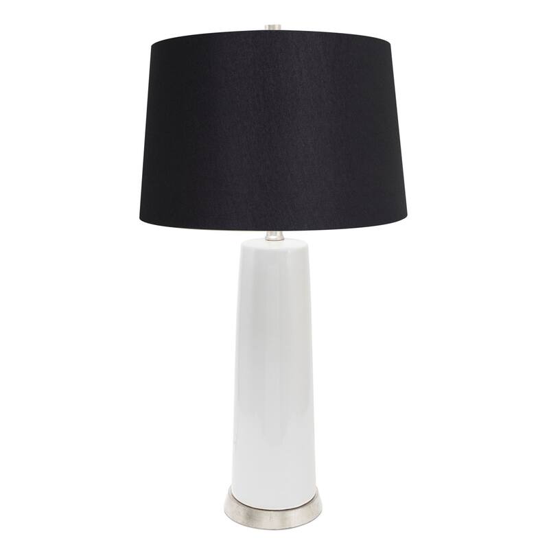 Tansey Ceramic Table Lamp with Casual Linen Lamp Shade