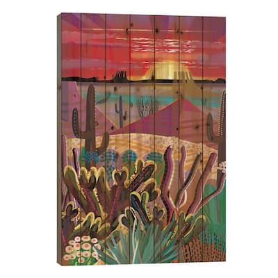 The Desert In Your Mind Print On Wood by Charles Harker - Multi-Color