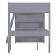 preview thumbnail 30 of 33, Full Size Loft Bed with L-shape Desk and Bookcase, Wooden Bed