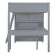 preview thumbnail 13 of 16, Gray Full Solid Wood Loft Bed with Desk & Shelf
