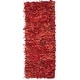 preview thumbnail 85 of 136, SAFAVIEH Handmade Leather Shag Carlijn Modern Decorative Rug 2'3" x 11' Runner - Red - Runner