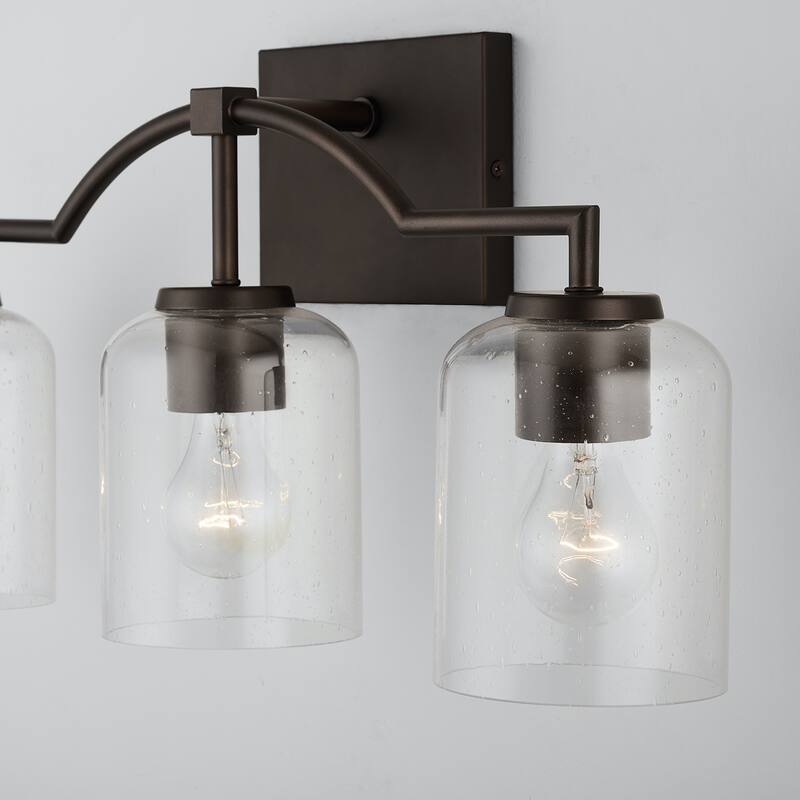 Carter 3-light Bath/ Vanity Fixture w/ Clear Seeded Glass