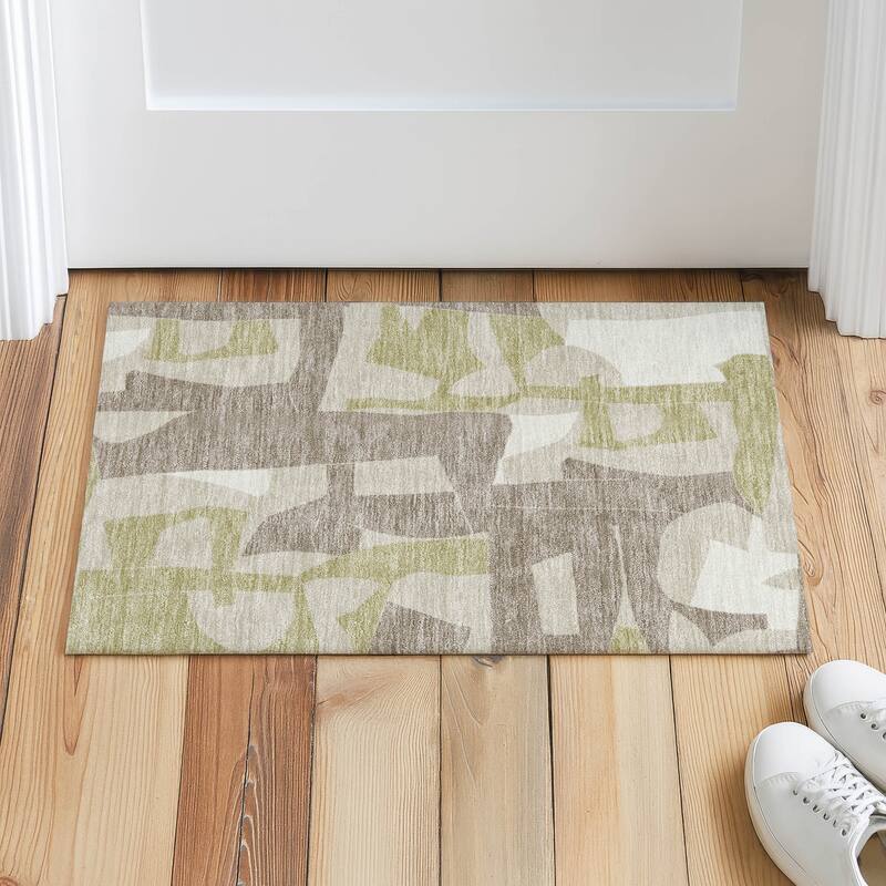 Machine Washable Indoor/ Outdoor Modern Crestone Chantille Rug