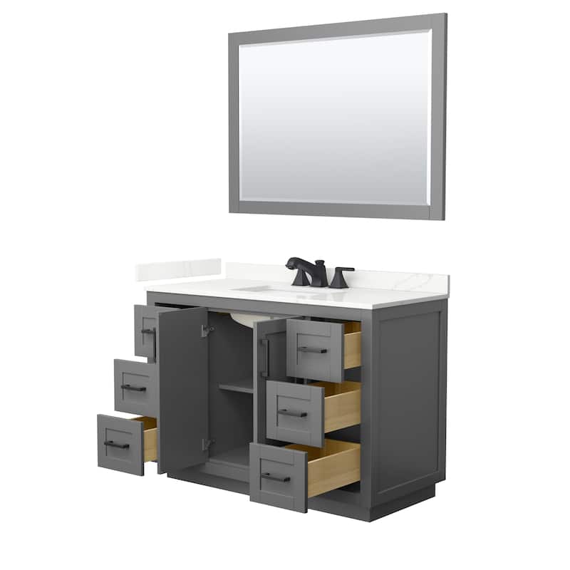 Miranda 48-inch Single Vanity, Quartz Top, 46-inch Mirror