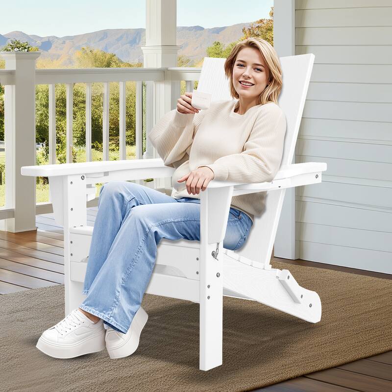 Foldable HDPE Modern Chair with Dual Cup Holders