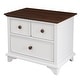 preview thumbnail 5 of 6, 2-Drawer Wood Nightstand in White and Walnut