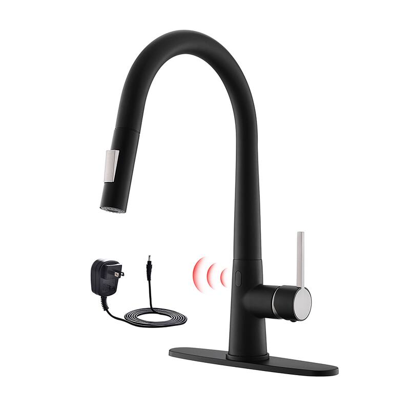 Touch-less Single Handle with Plate Modern Kitchen Sink Faucets