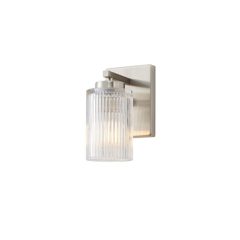 KAWOTI 8.6"H Contemporary Bathroom Vanity Light with Flutted Glass