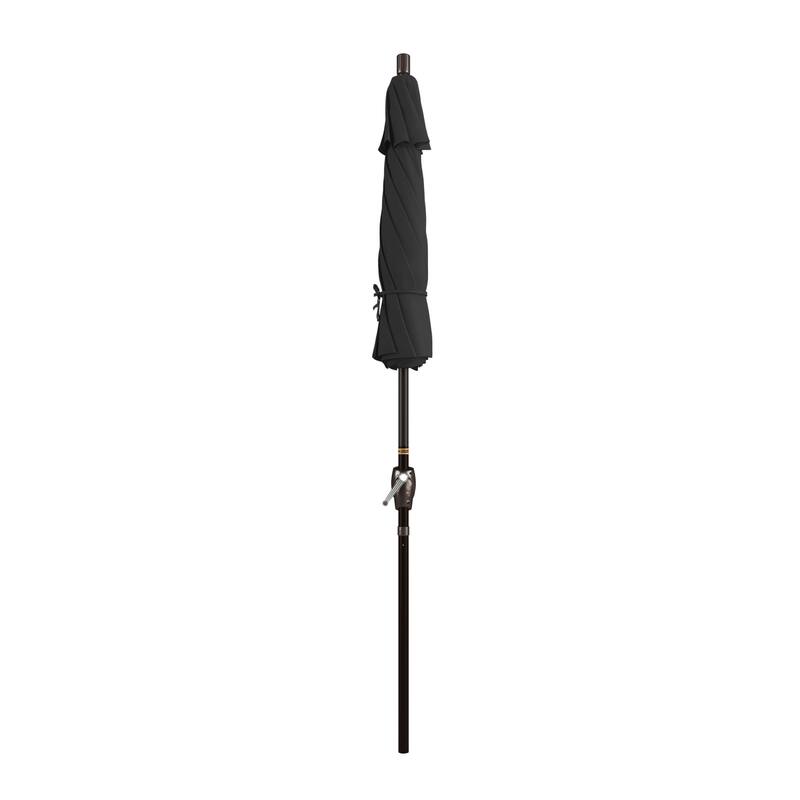 California Umbrella 7.5' Rd. Aluminum Patio Umbrella, Crank Lift with Push Button Tilt, Bronze Finish, Pacifica Fabric
