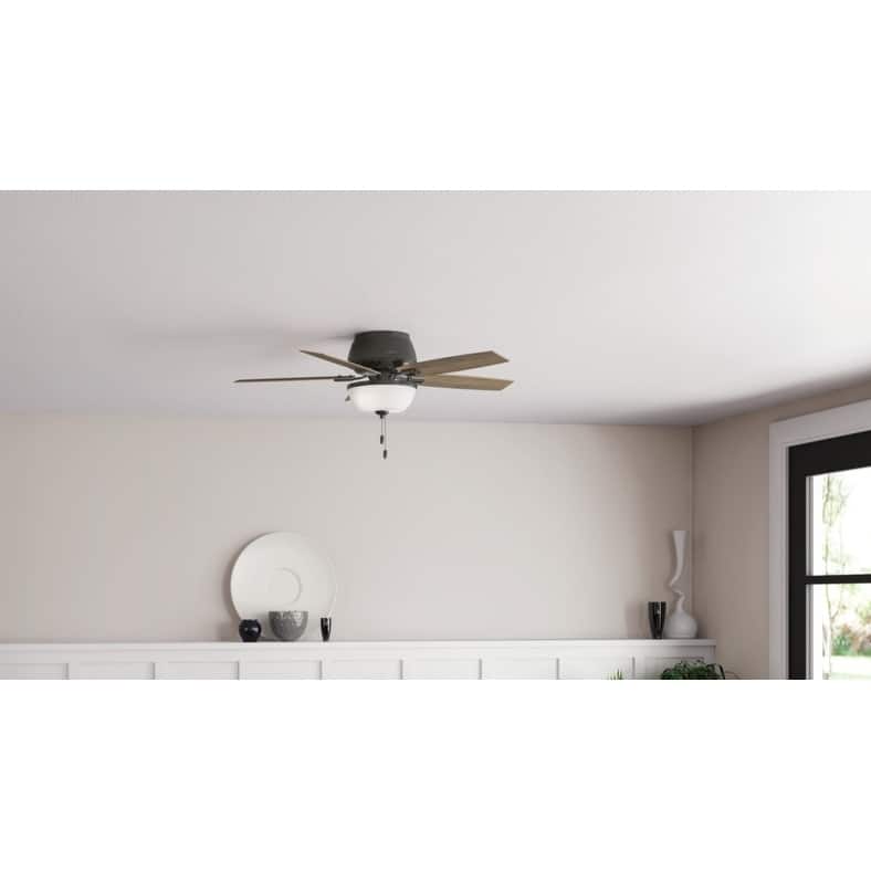 Hunter 52" Donegan Low Profile Ceiling Fan with LED Bowl Light Kit and Pull Chain