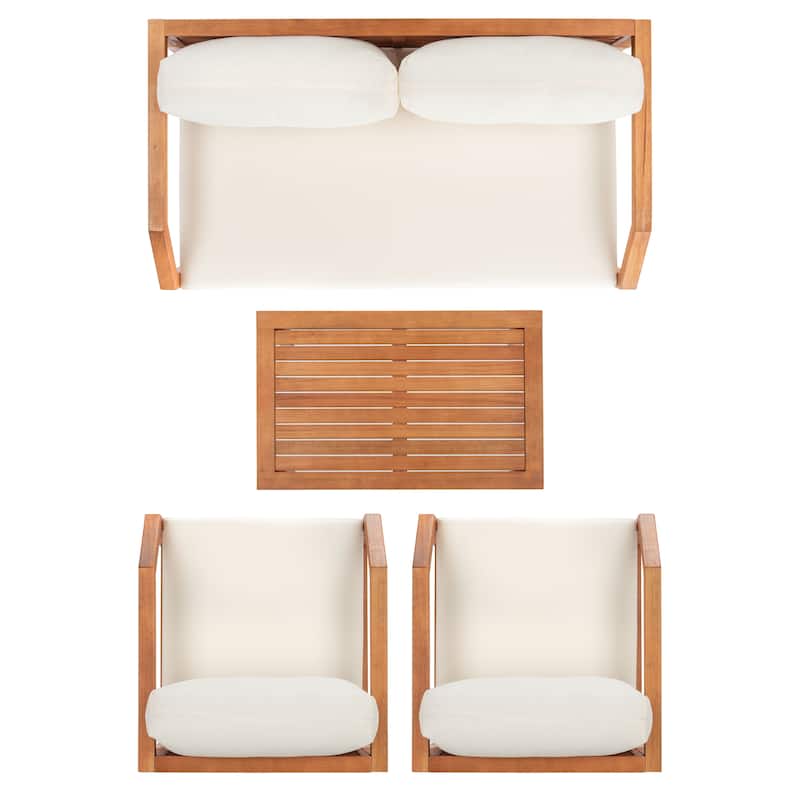 SAFAVIEH Outdoor Keyla 4-Piece Living Set - 46Wx20Dx15H