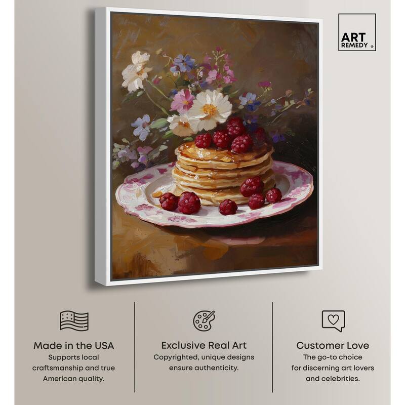 Raspberry Pancakes I Canvas by Art Remedy