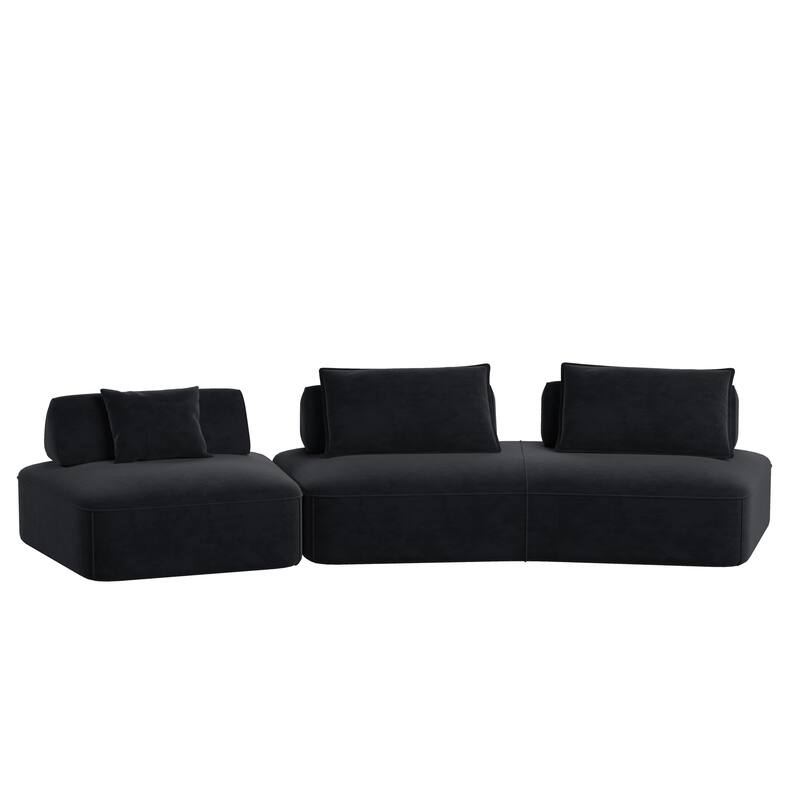 Luxury Oversized Modular Sectional Sofa,139" Chenille Upholstered Couch with Removable Backrests, Convertible Chaise Lounge