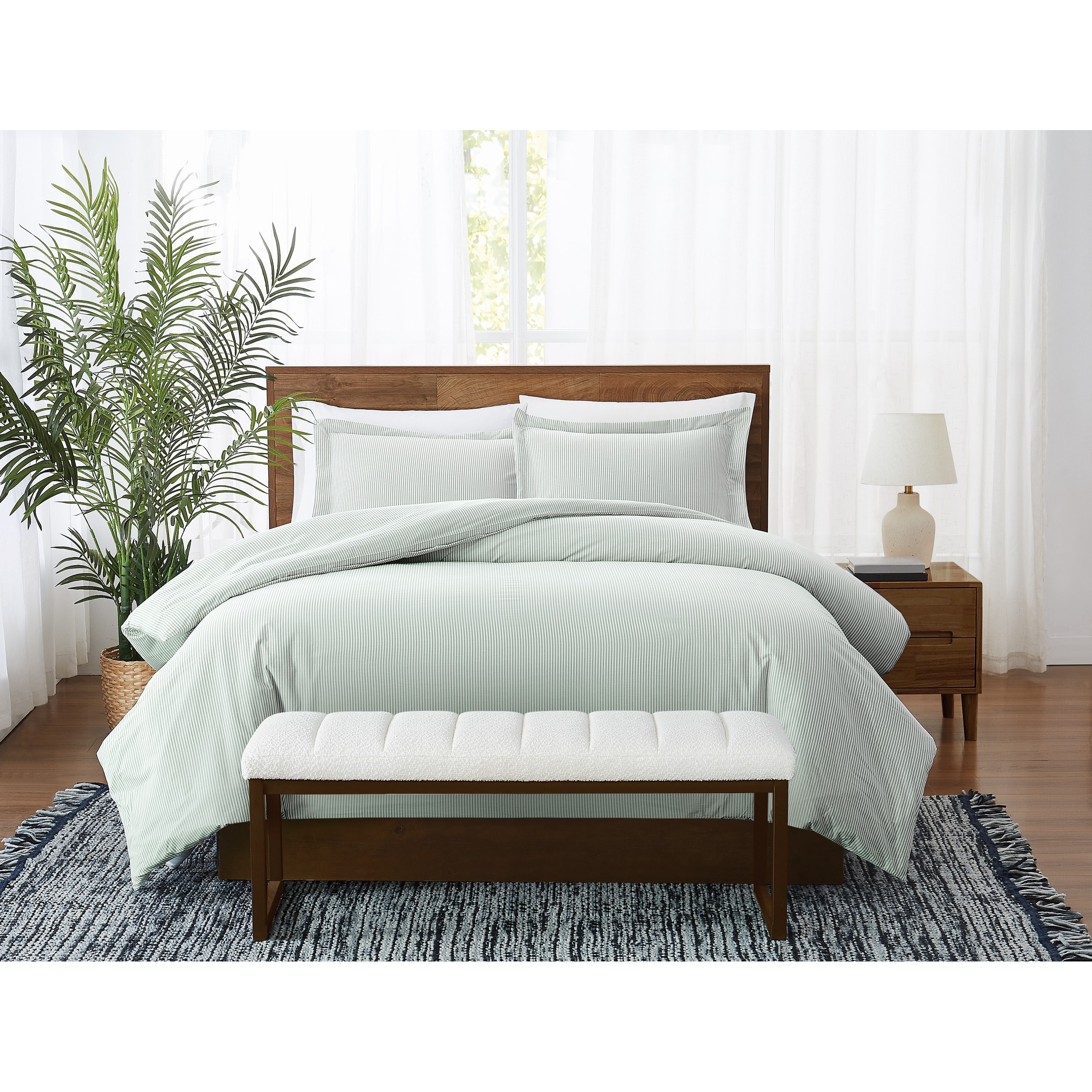Brooklyn Loom Pinstripe 3 Piece Comforter Set - Overstock - 43537468
