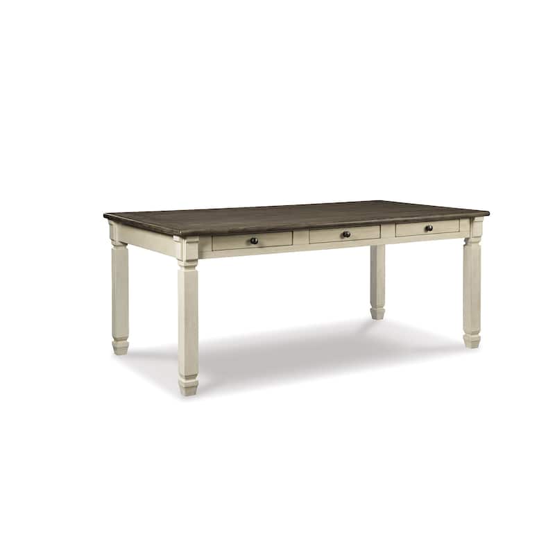Signature Design by Ashley Bolanburg White/Brown Dining Table - 40" W x 72" D x 30.75" H
