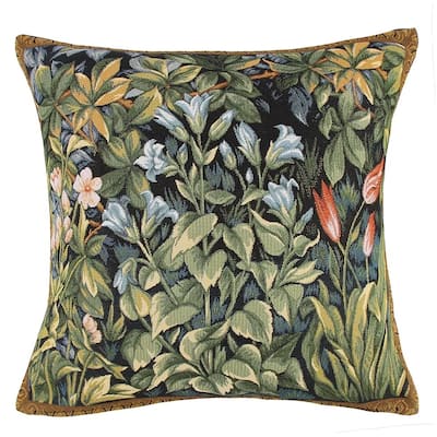 Forest Flowers by William Morris Tapestry Throw Pillow