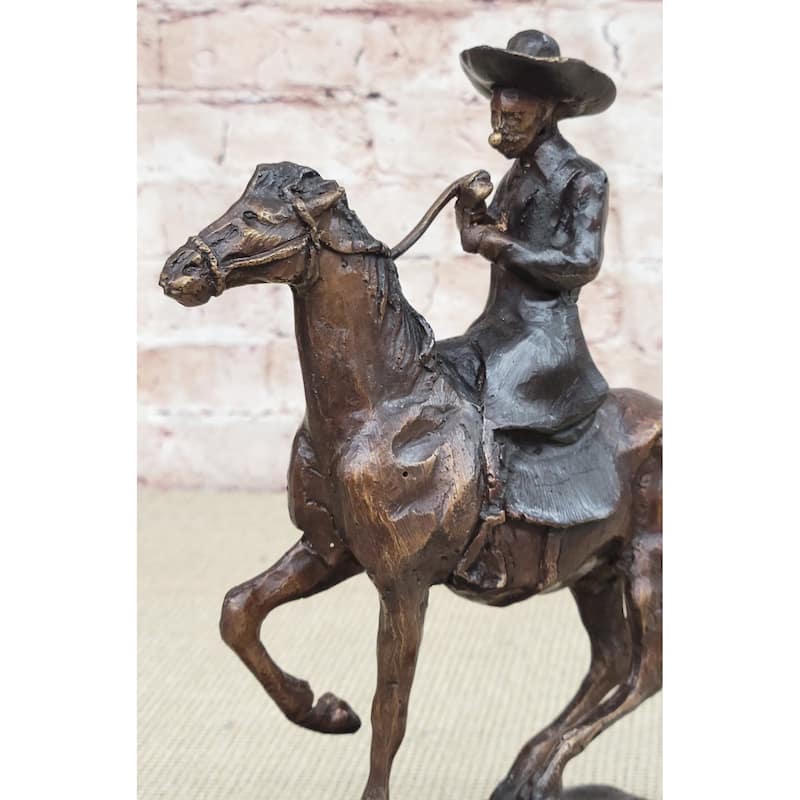 Breath Frederic Remington Bronze Cowboy Statue Sculpture Western Art 9 Inches X 9 Inches