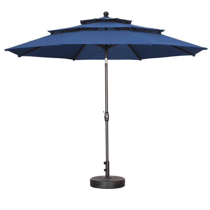 Ainfox 10ft Patio Umbrella 3-tier Outdoor Umbrella with Base
