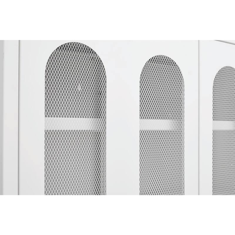 High Shoe Cabinet with Adjustable Partitions & Mesh Doors