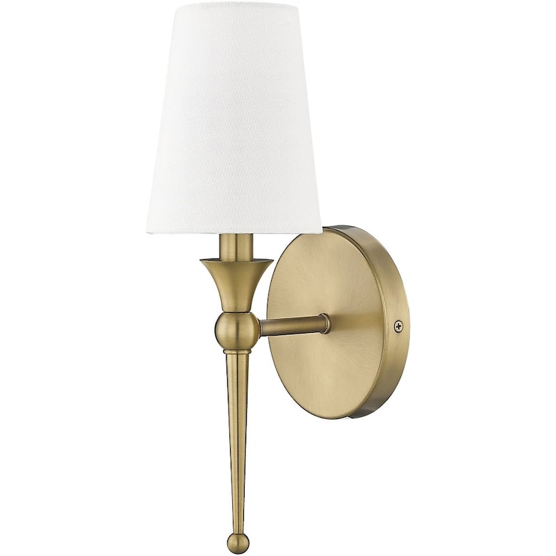 Millennium Lighting 17101 14" Tall Wall Sconce with Linen Shade - ADA - Vintage Brass