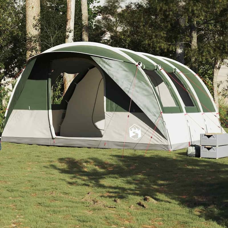 vidaXL Camping Tent Tunnel 5-Person Green Waterproof - Green - 191.3 x 126.0 x 82.7 - 5 person