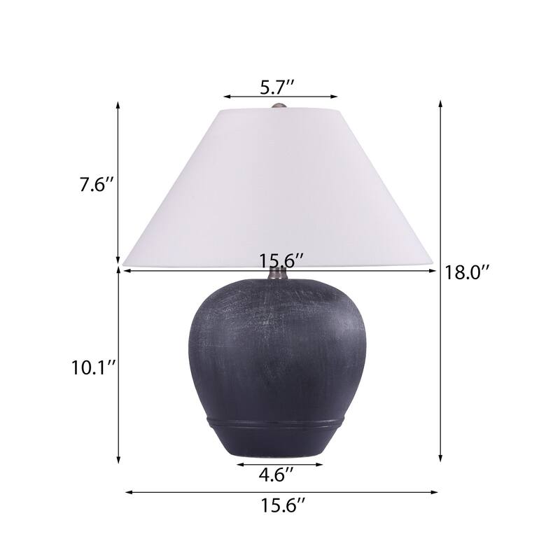 Modern Ceramic Table Lamp with Cone Linen Shade