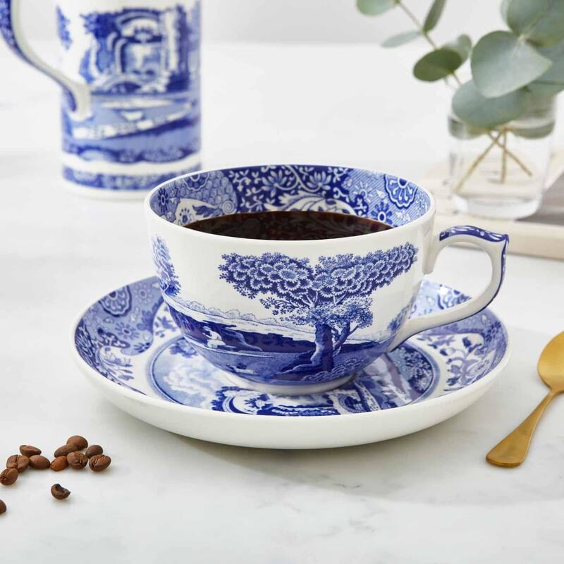 Spode Blue Italian Jumbo Cup and Saucer Set