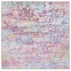 preview thumbnail 2 of 13, SAFAVIEH Kids Playhouse Machine Washable Slip Resistant Rachida Rainbow Rug 5' Square - Purple/Light Blue